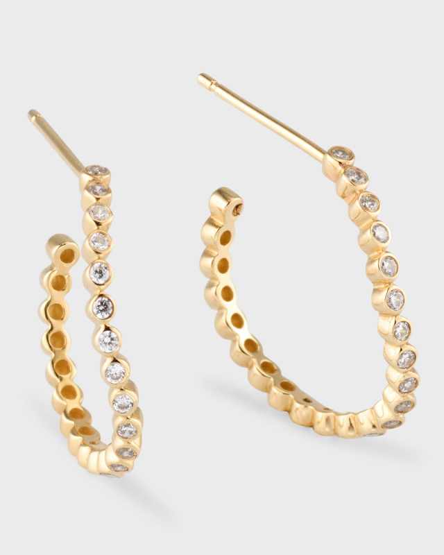 Bubbly Diamond Wave Hoop Earrings